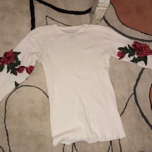 LF waffle long sleeve with roses!
